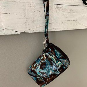 Vera Bradley Java Blue Wristlet/ID holder
